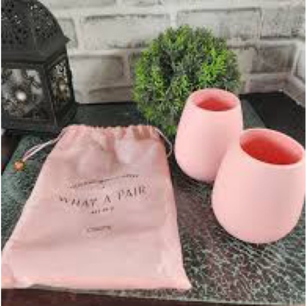 Odeme Pink silicone wine glass Set